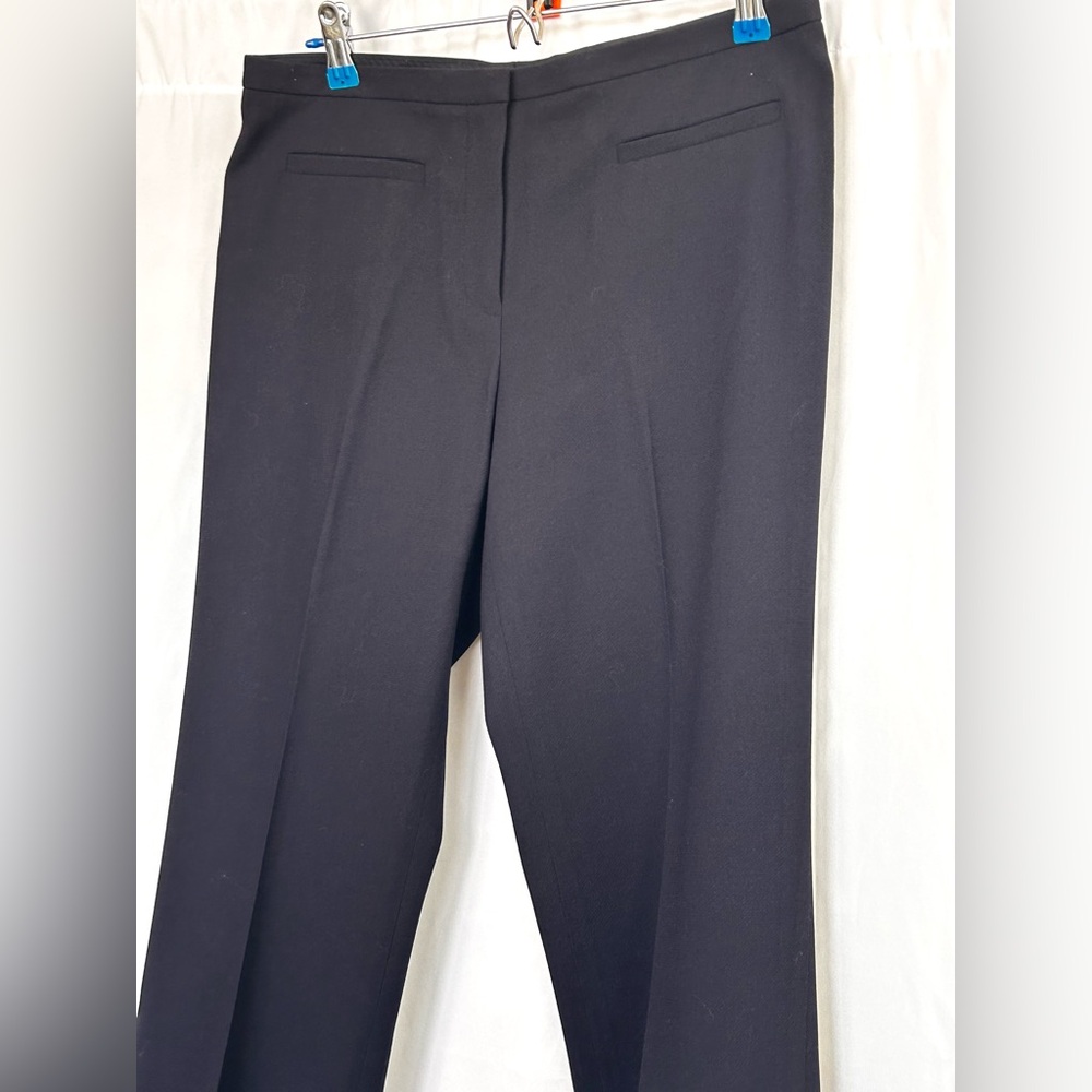 Tory Burch Wool Dress Pants Womens 6 Navy Flared Trousers Mid Rise Lightweight